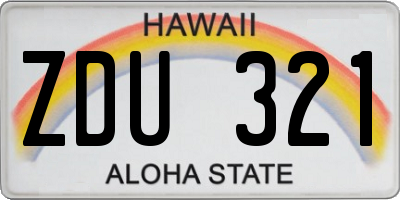 HI license plate ZDU321