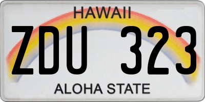 HI license plate ZDU323