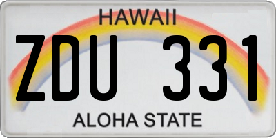 HI license plate ZDU331
