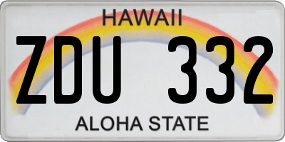 HI license plate ZDU332