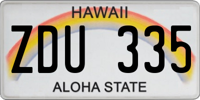 HI license plate ZDU335