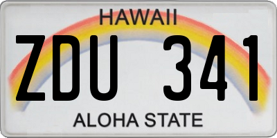 HI license plate ZDU341