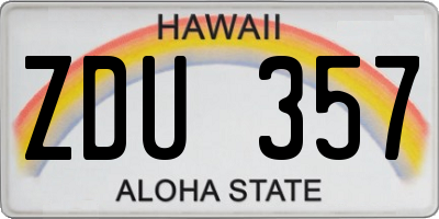 HI license plate ZDU357