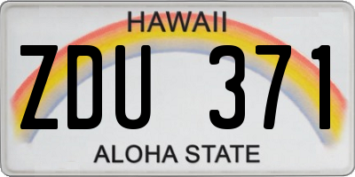 HI license plate ZDU371