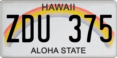 HI license plate ZDU375