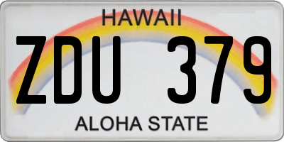 HI license plate ZDU379