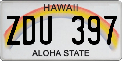 HI license plate ZDU397