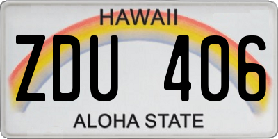 HI license plate ZDU406