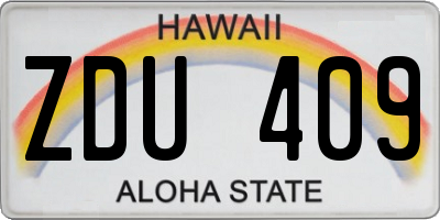HI license plate ZDU409