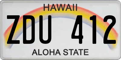 HI license plate ZDU412