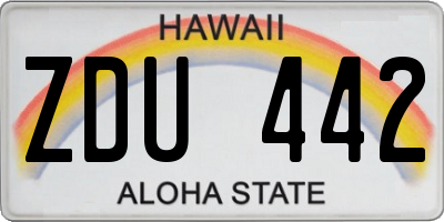 HI license plate ZDU442
