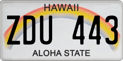 HI license plate ZDU443