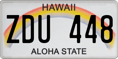 HI license plate ZDU448