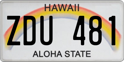 HI license plate ZDU481