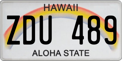 HI license plate ZDU489