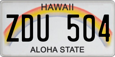 HI license plate ZDU504