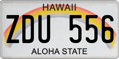 HI license plate ZDU556