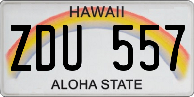 HI license plate ZDU557