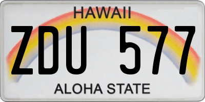 HI license plate ZDU577