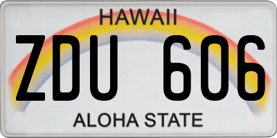 HI license plate ZDU606
