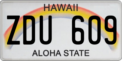 HI license plate ZDU609