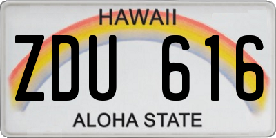HI license plate ZDU616