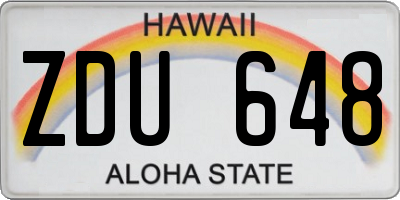 HI license plate ZDU648