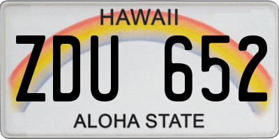 HI license plate ZDU652