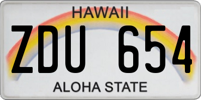 HI license plate ZDU654