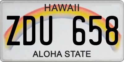 HI license plate ZDU658