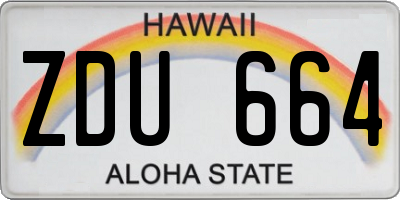 HI license plate ZDU664
