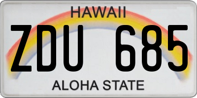 HI license plate ZDU685