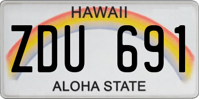 HI license plate ZDU691