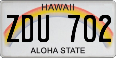 HI license plate ZDU702