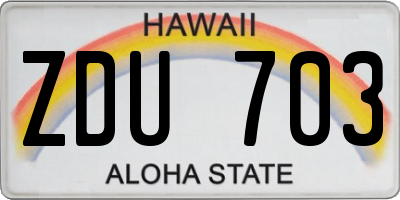 HI license plate ZDU703