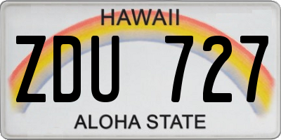 HI license plate ZDU727