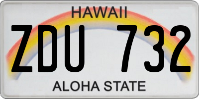 HI license plate ZDU732