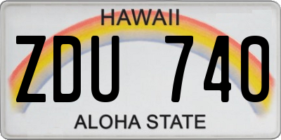 HI license plate ZDU740