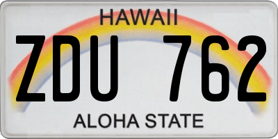 HI license plate ZDU762