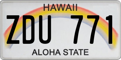 HI license plate ZDU771