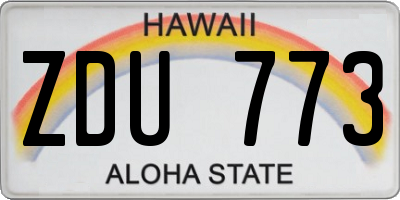 HI license plate ZDU773