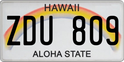 HI license plate ZDU809