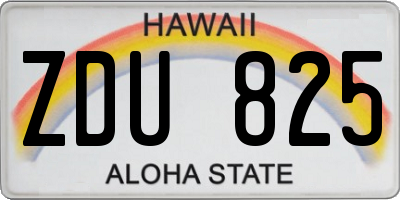HI license plate ZDU825