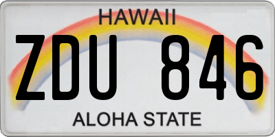 HI license plate ZDU846
