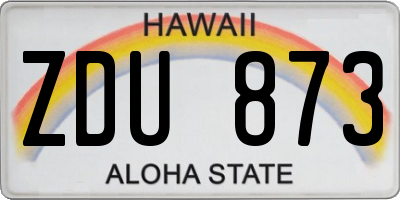 HI license plate ZDU873