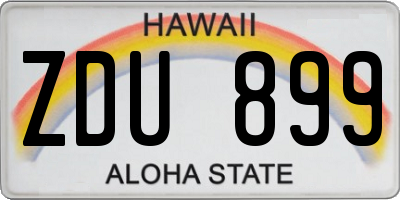 HI license plate ZDU899