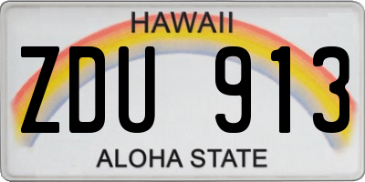 HI license plate ZDU913