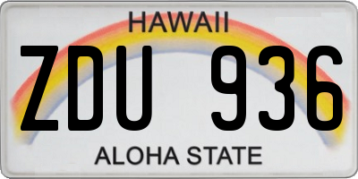 HI license plate ZDU936