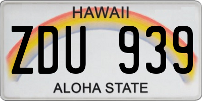 HI license plate ZDU939