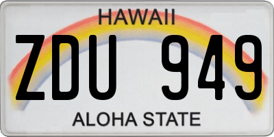 HI license plate ZDU949